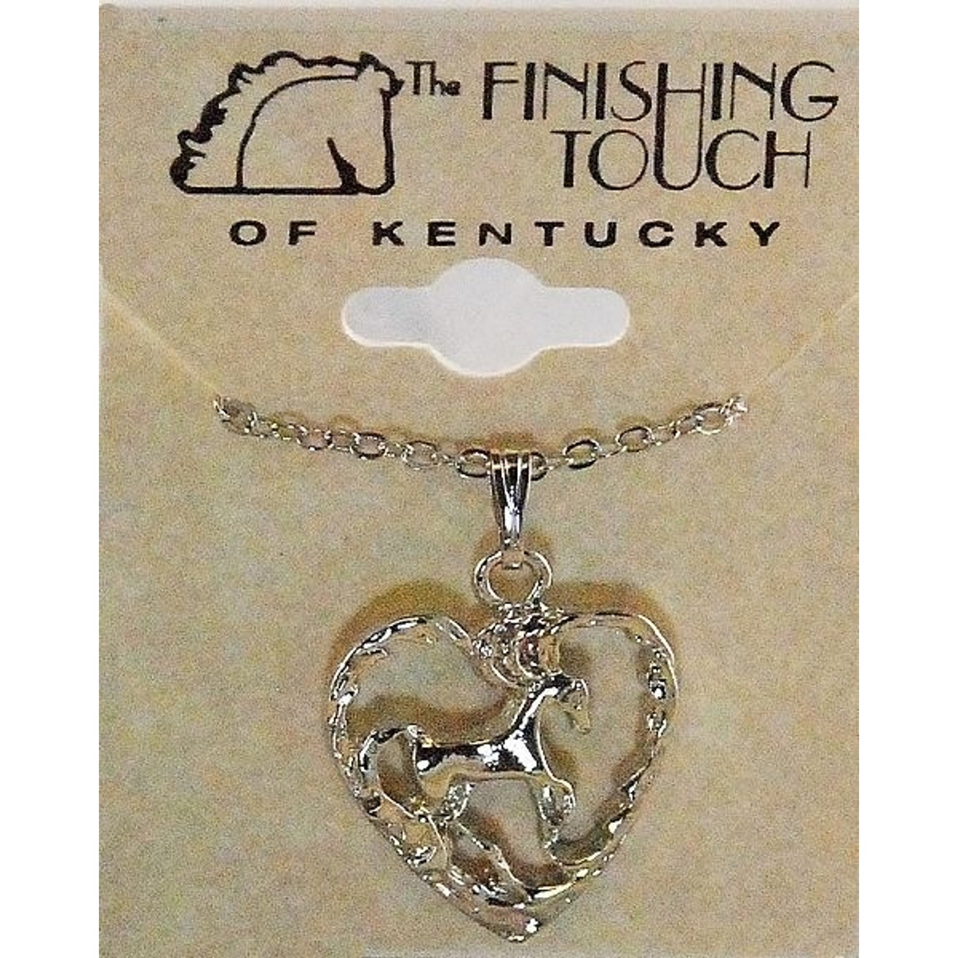 Finishing Touch Horse In Heart Pendant Silver
