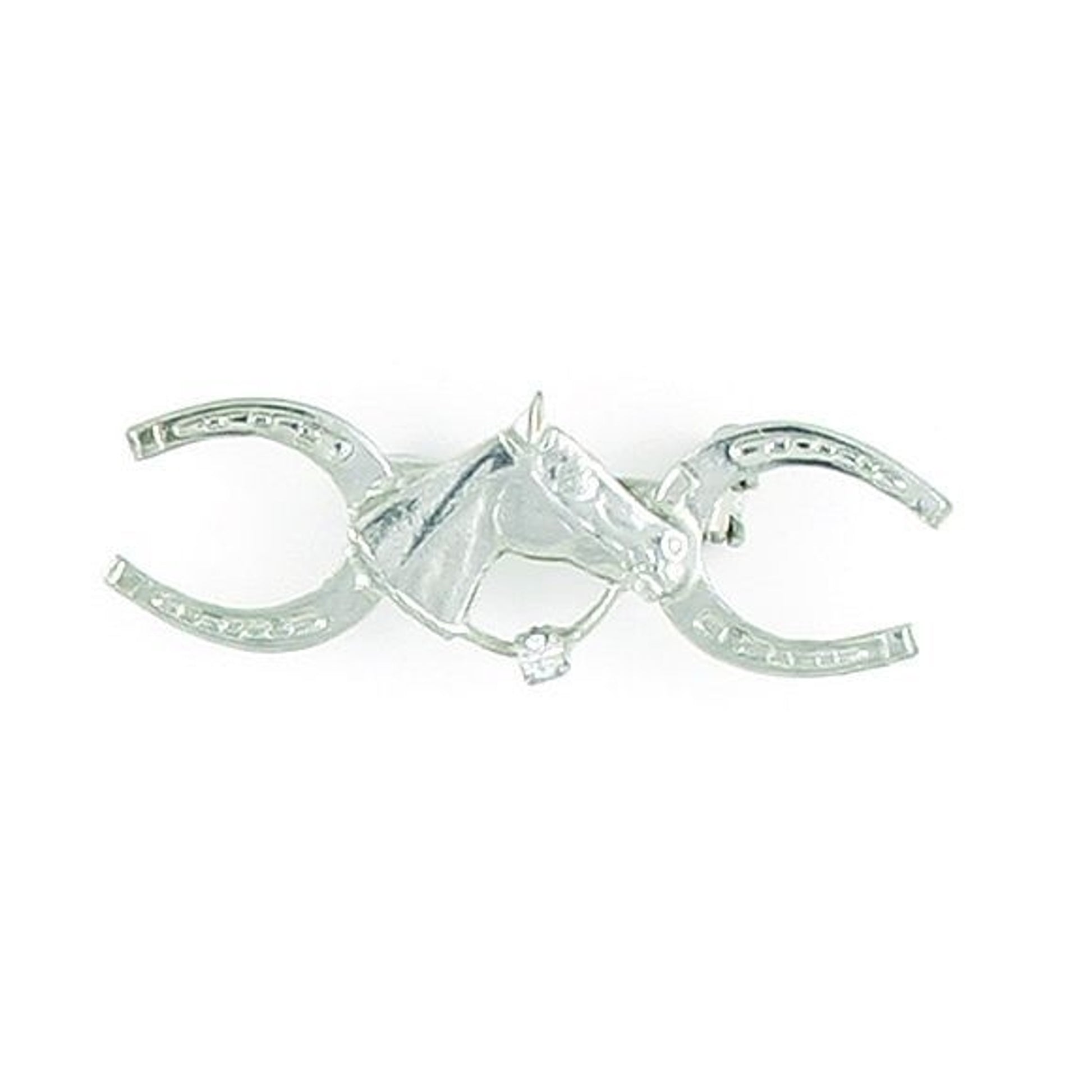 Finish Touch Horse Head with Reins Horseshoes Pin