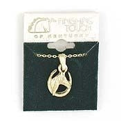 Finishing Touch Horse Head/Horseshoe Necklace Gld