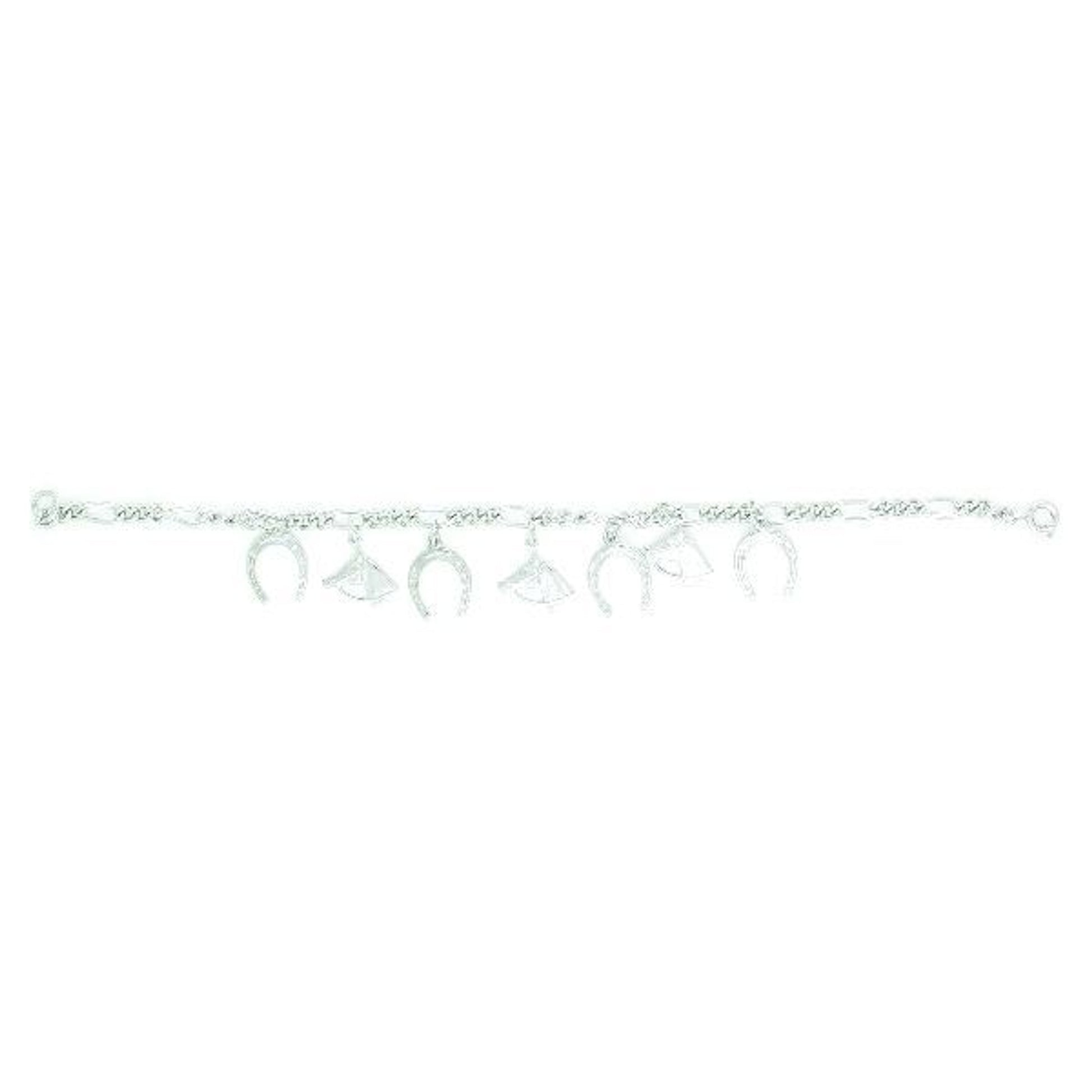 Horse Head/Horseshoe Charm Bracelet Silver