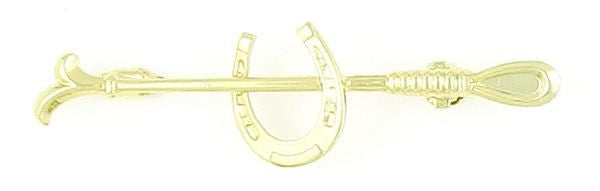 Finishing Touch Horseshoe And Crop Stock Pin Gold
