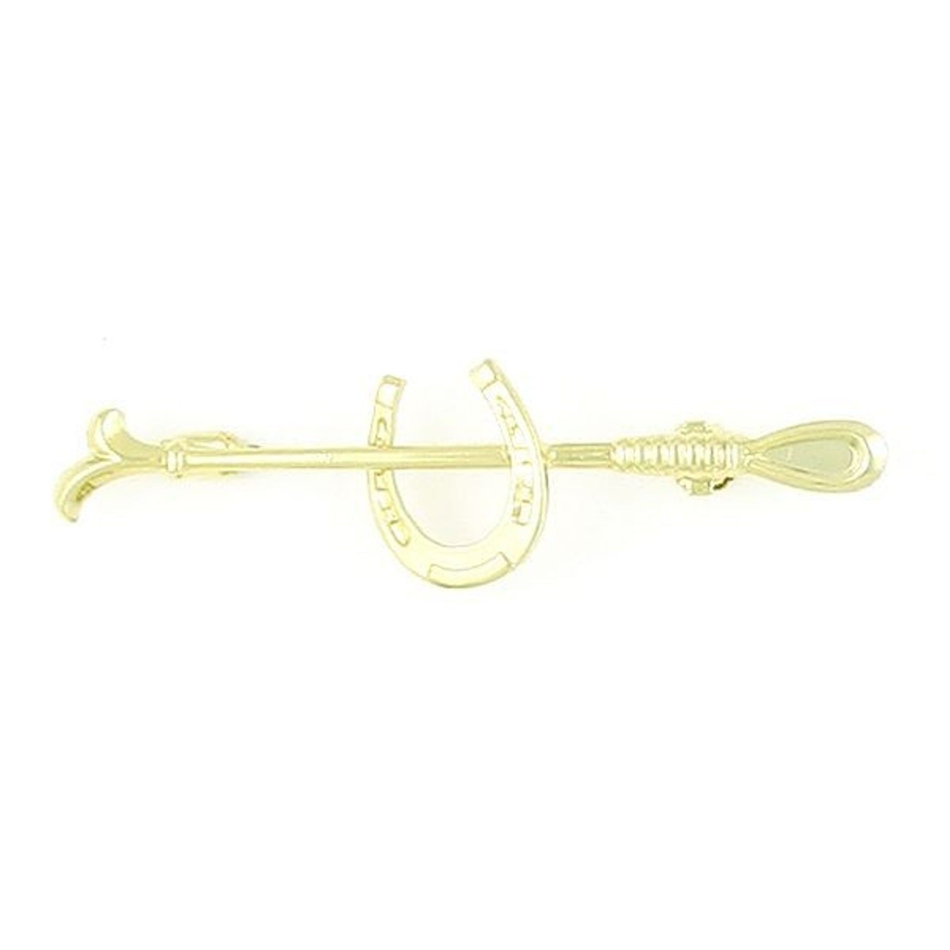 Finishing Touch Horseshoe And Crop Stock Pin Gold
