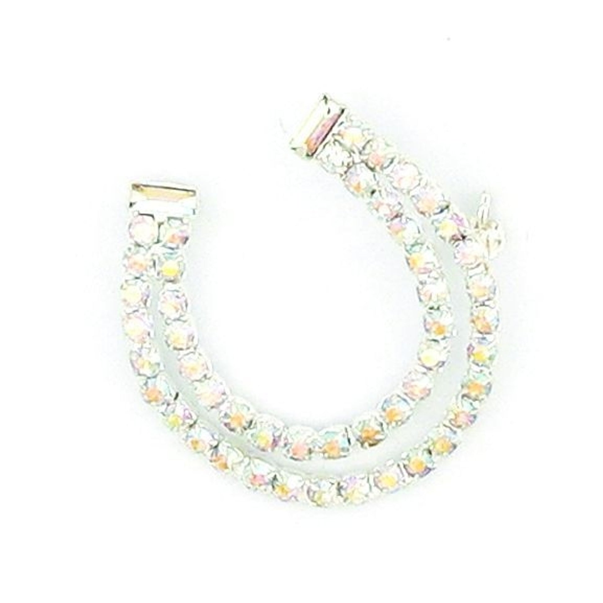 FinishTouch Horseshoe Stone Pin SilverFinishBk/Wh