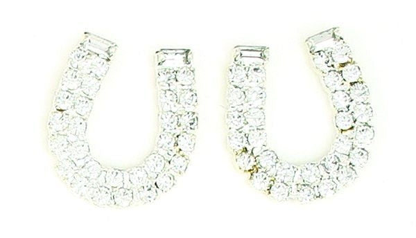 Finishing Touch Horseshoe With Stones Earrings Silver