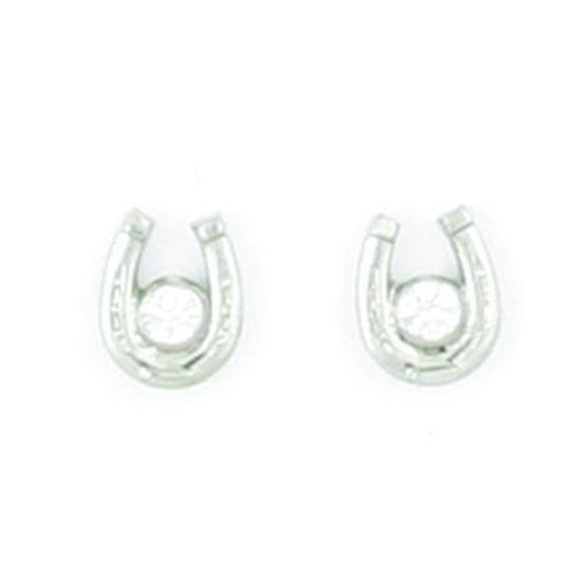 Finishing Touch Horseshoe Bezel Earrings Slv