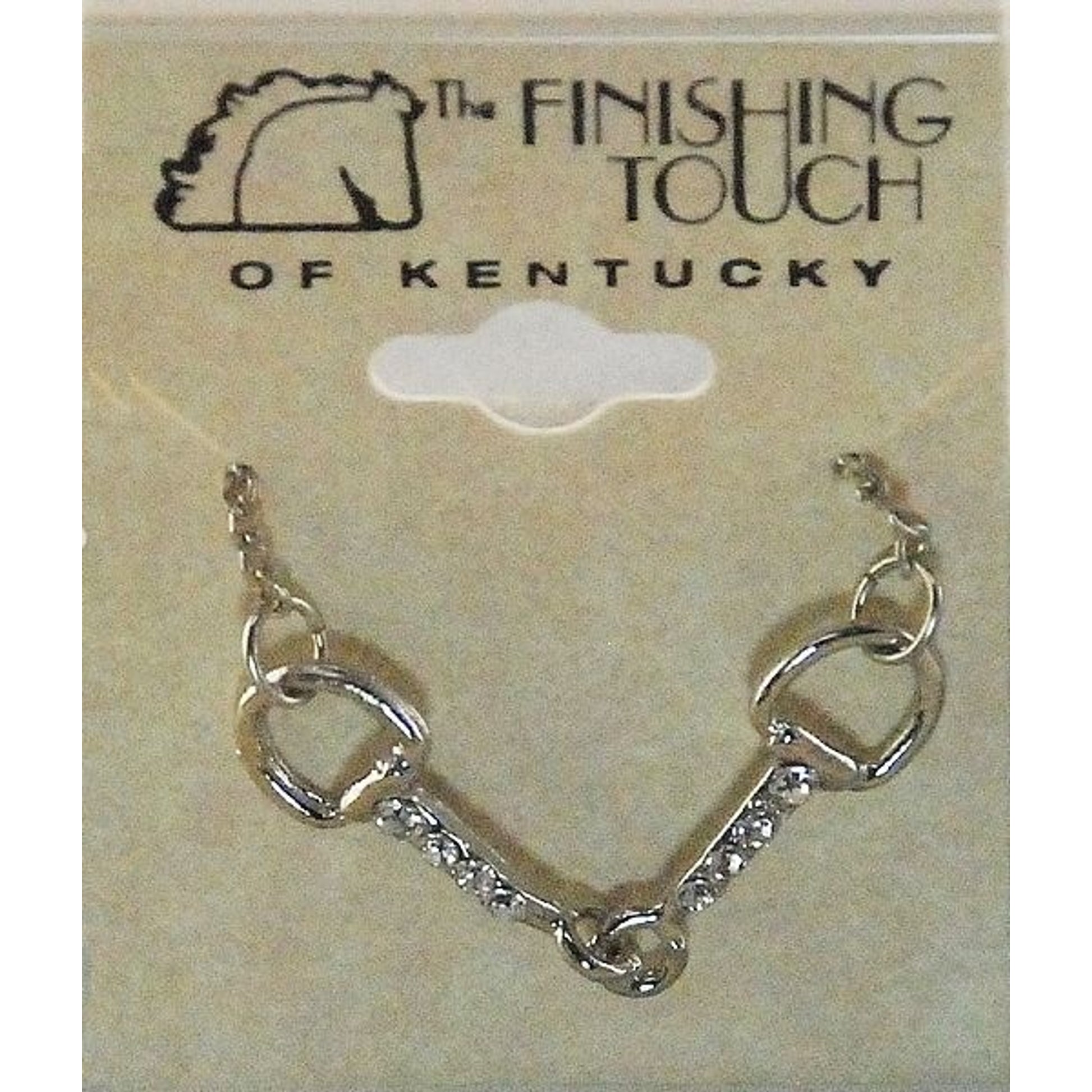 Finishing Touch Snaffle Bit Crystal Necklace Slv