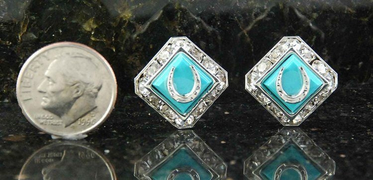 Sq Rondelle Swarovski Mini Horseshoe Earring Sil
