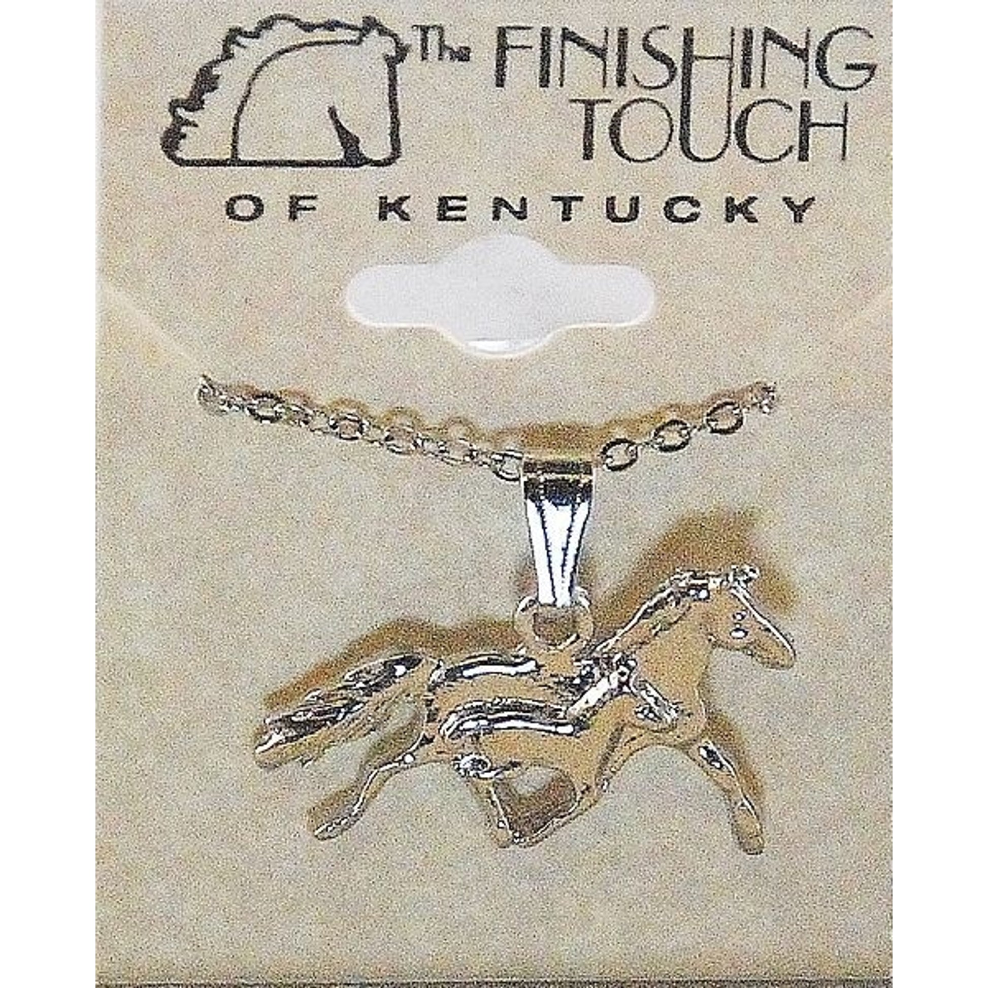 Trotting Mare And Foal Necklace Silver