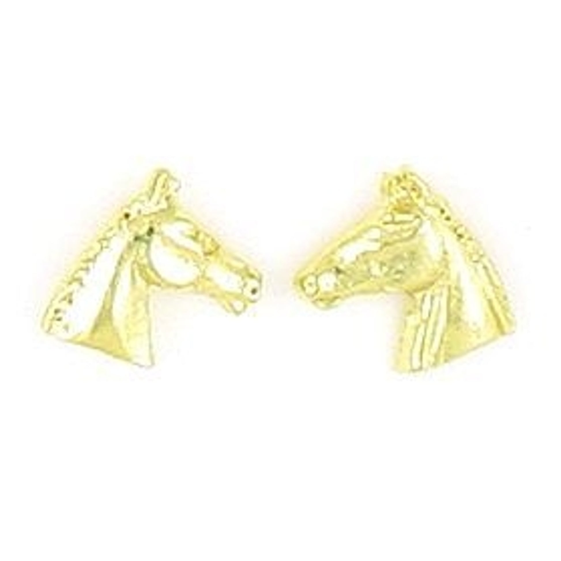 Profile Horse Head With Bridle Earrings Gold