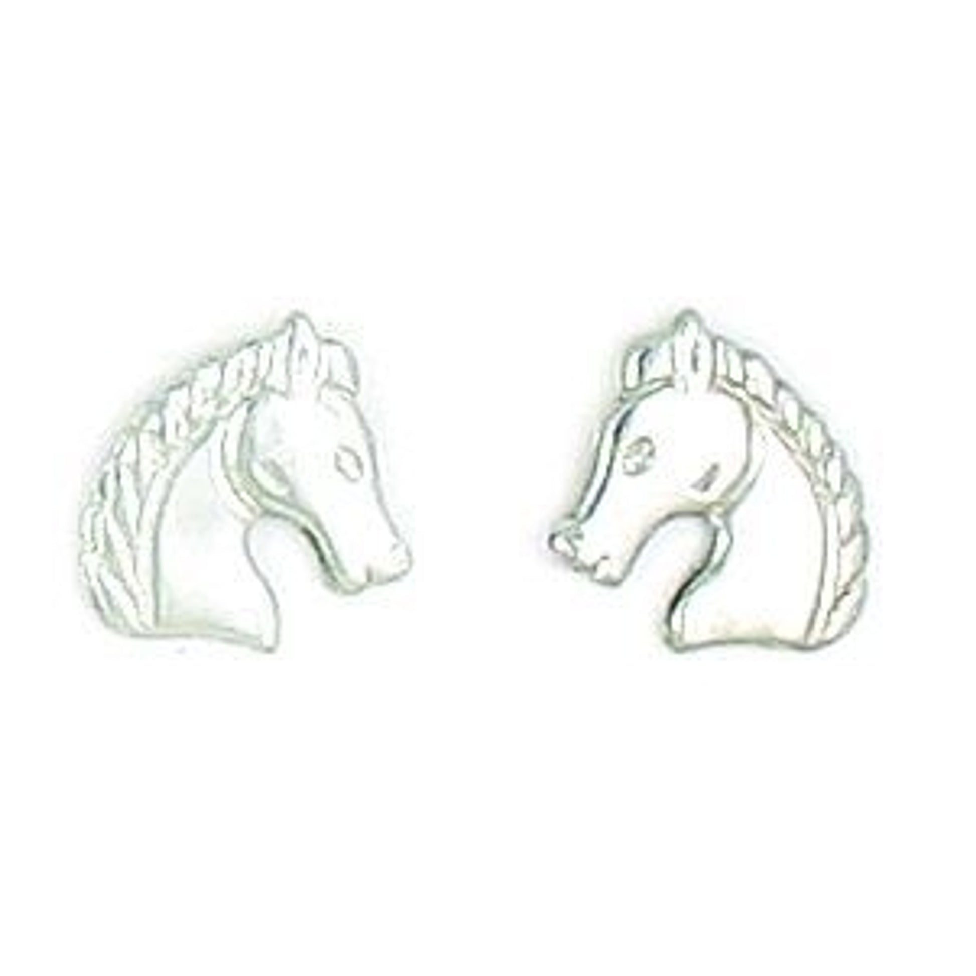 Finishing Touch Regal Horse Head Earrings Silver