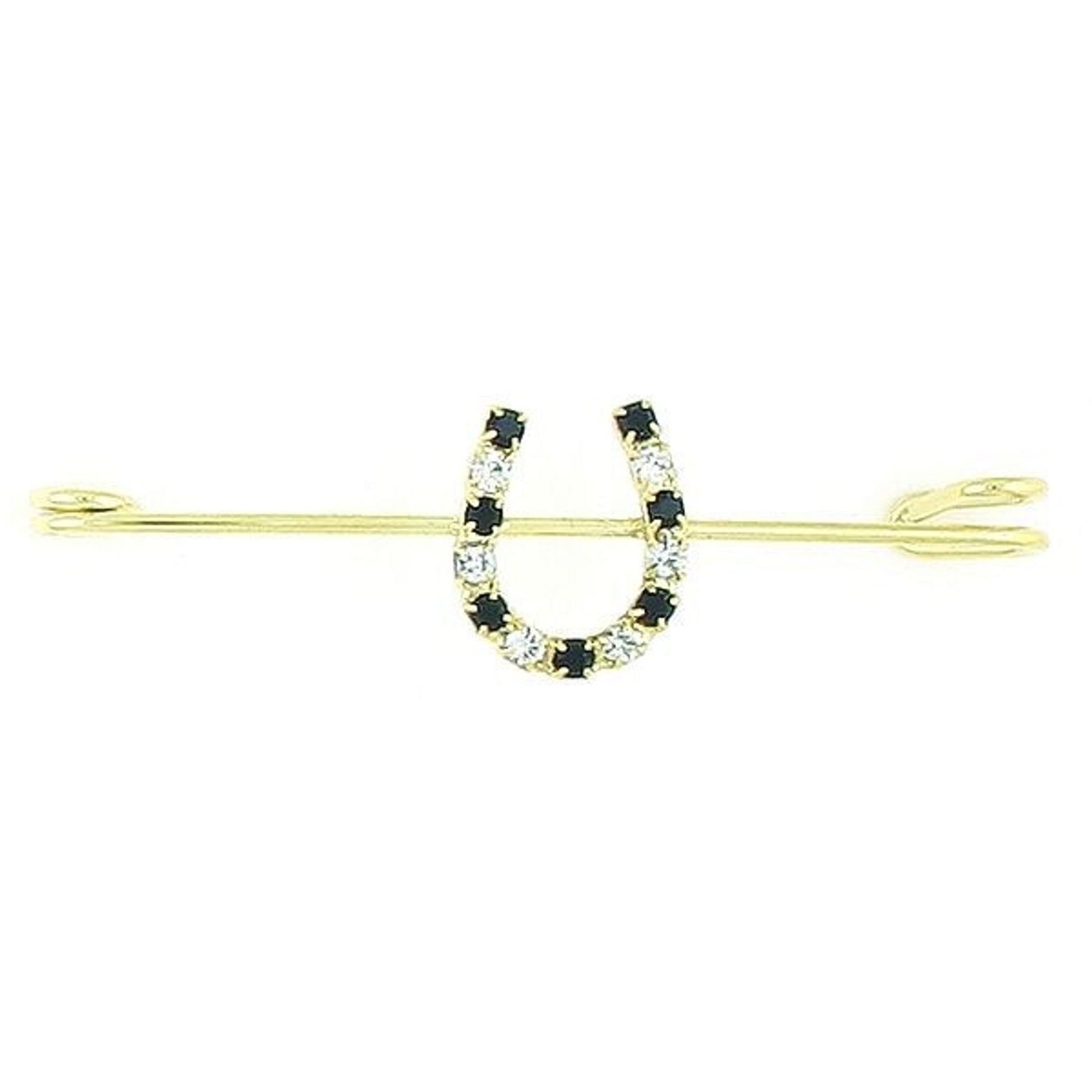 Finishing Touch Crystal Horseshoe Stock Pin Jet