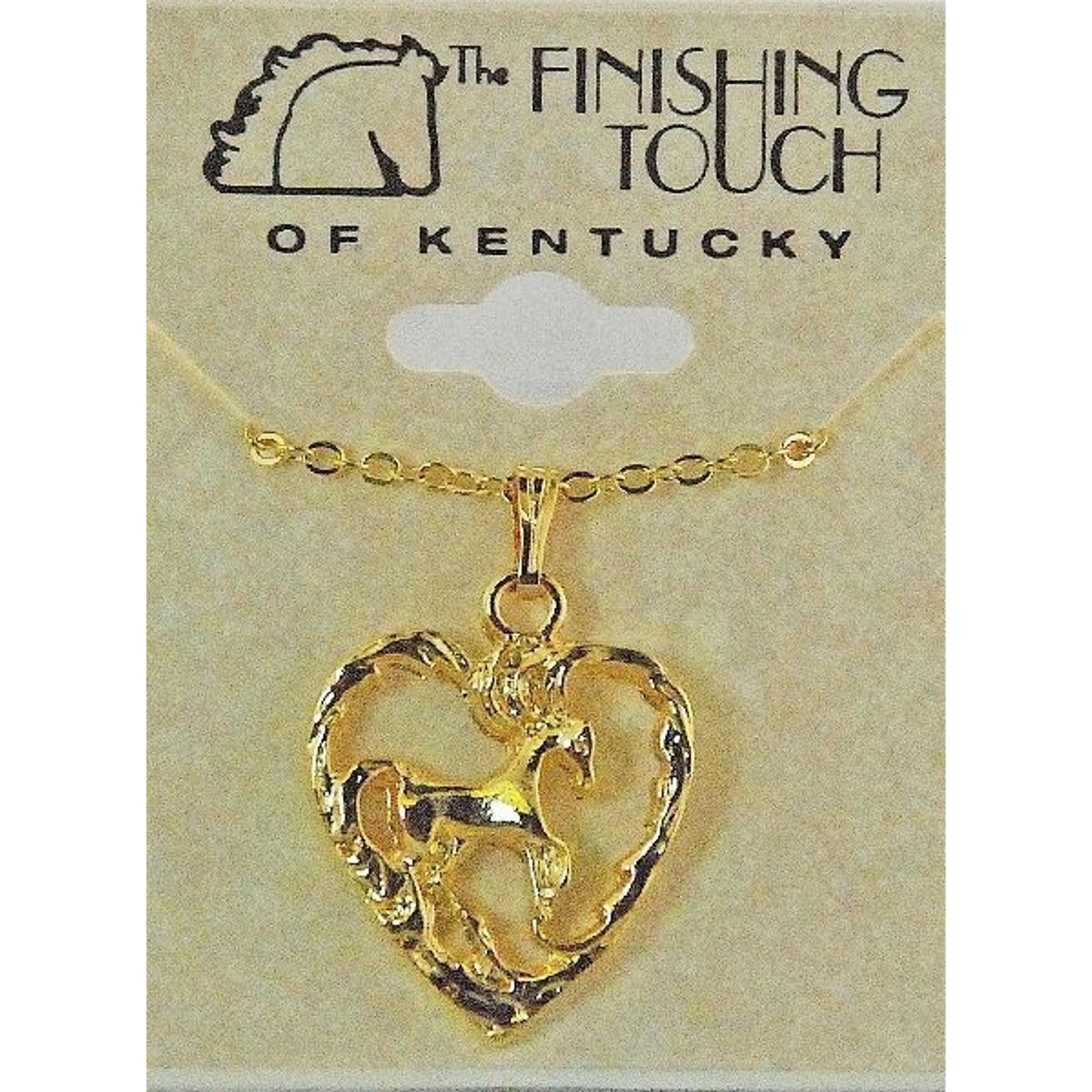 Finishing Touch Standing Horse Heart Necklace Gold