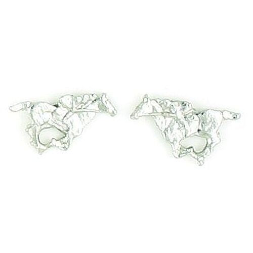 Thoroughbred Racing Earrings Silver