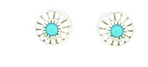 Finishing Touch Turquoise Stone Earrings Silver