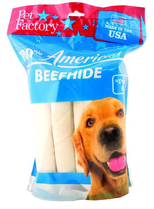 Pet Factory 8 Inch Retrieve Roll Dog Rawhide