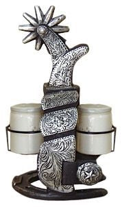 Gift Corral Spur Salt And Pepper SetBk/Wh