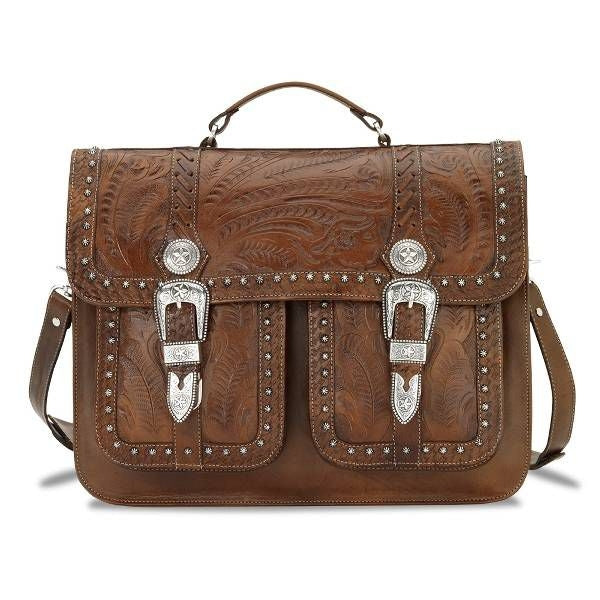 American West Retro Romance Compartment Briefcase