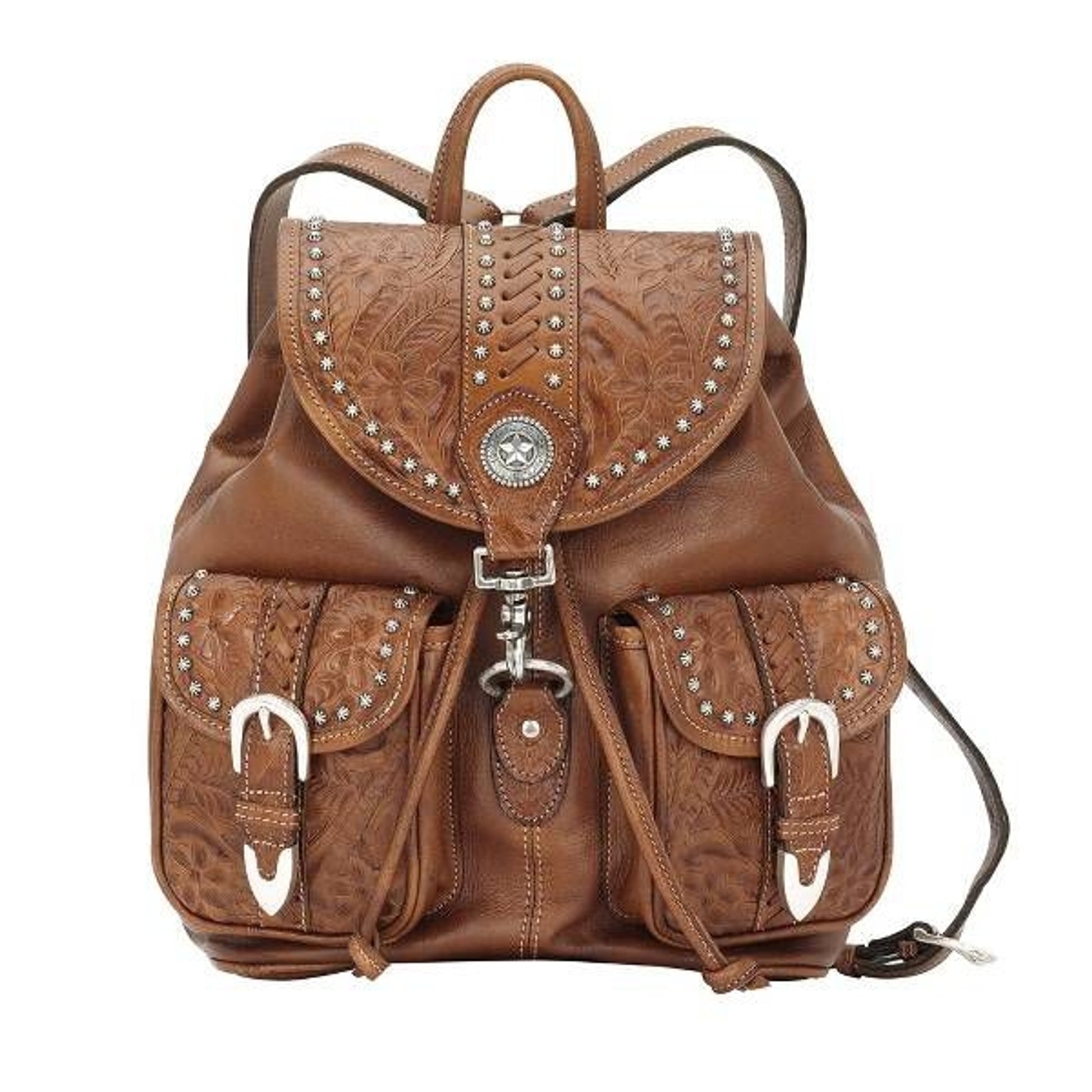 American West Retro Romance Drawstring Backpack 1