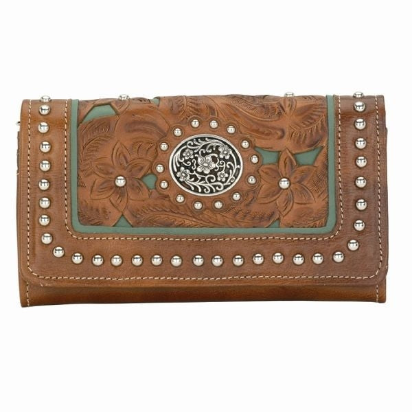 American West Lady Lace Ladies Tri-Fold Wallet