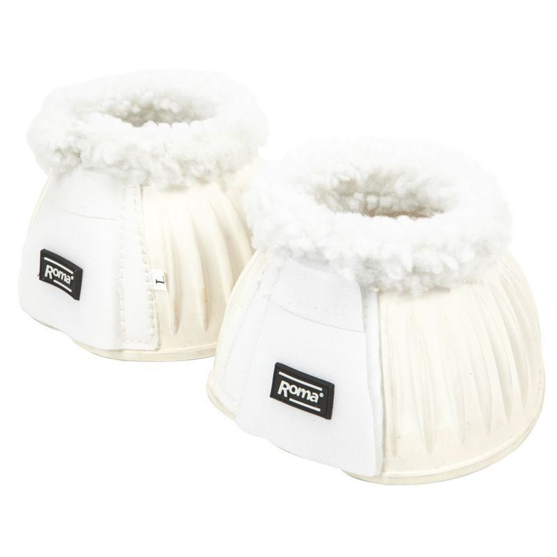 Roma Fleece Trim Rubber Bell Boots Cob Black