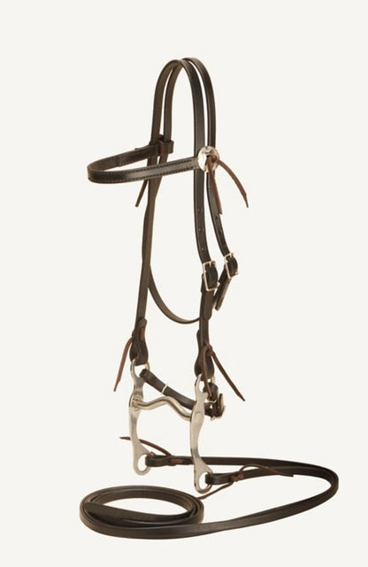 Tory Full Bridle With Curb Bit Horse Bk/Gry