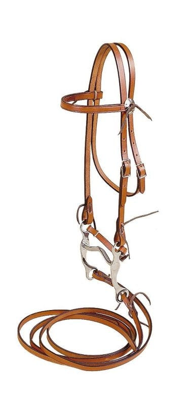Tory Full Bridle With Curb Bit Horse Bk/Gry