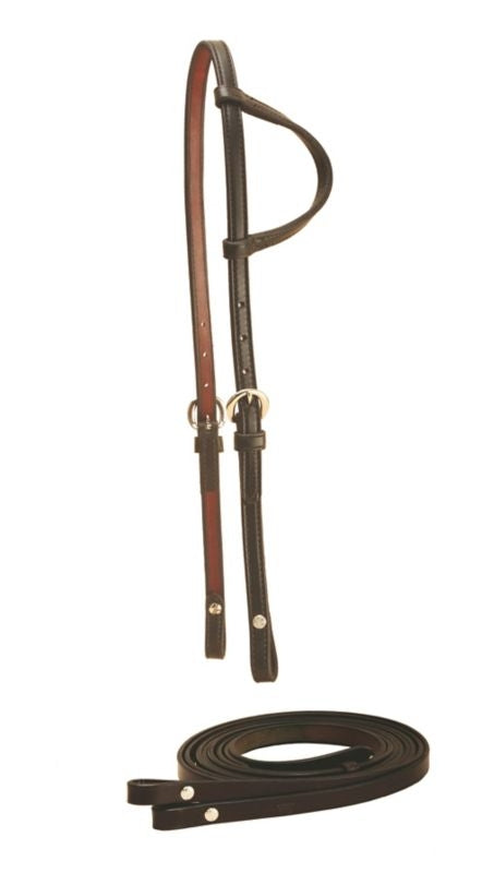 Tory 5/8 Brow Knot Headstall/Single Ply Rein Hrse