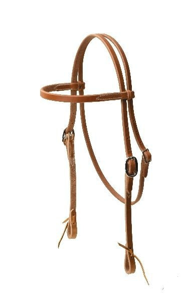 Heavy Wght Browband Headstall-Tie End 5/8in Bk/Gry