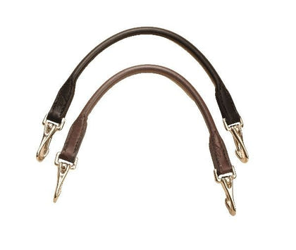 Tory Leather Rolled Grab Strap With Snaps Black