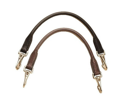 Tory Leather Rolled Grab Strap With Snaps Black
