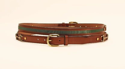 Tory 1In Belt With Ribbon And Snaffle Bits 24 Brn/Grn