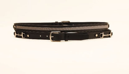 Tory 1In Belt With Ribbon And Snaffle Bits 24 Brn/Grn
