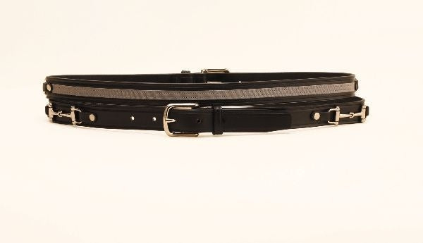 Tory 1In Belt With Ribbon And Snaffle Bits 24 Brn/Grn