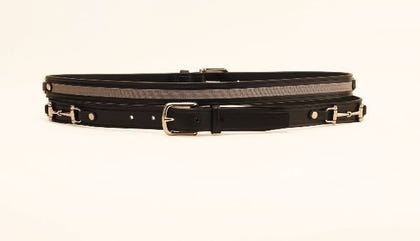 Tory 1In Belt With Ribbon And Snaffle Bits 24 Brn/Grn