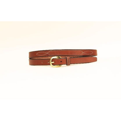 Tory Leather 3/4In Belt With Stitched Pattern 24 Hav