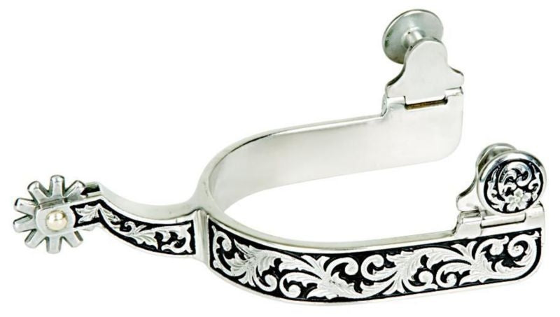 WeaverLadies Spurs With Engraving Black Paint 1.75