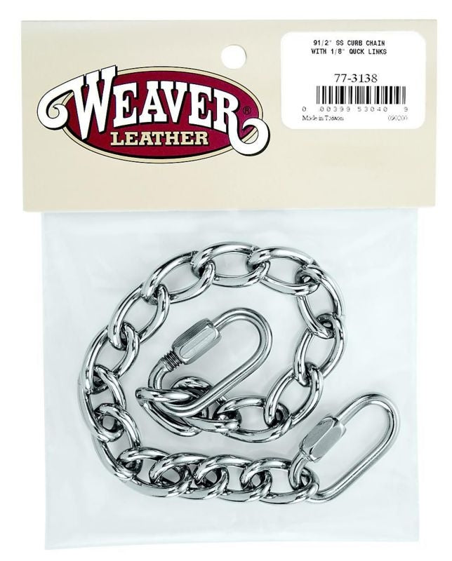 Weaver Leather Curb Chain with Quick Links 9 1/2