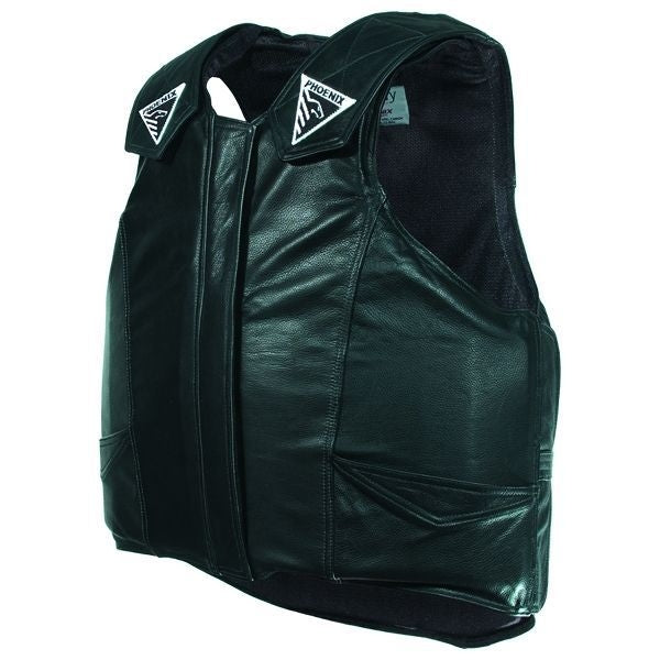 Y Pro-Max Jr Leather Protective Rodeo Vest Y Lg Bk