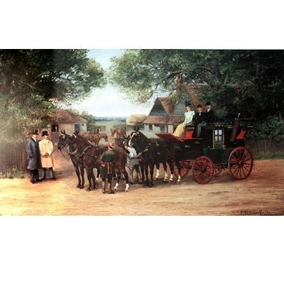 Changing Horses By H. Whittaker Reville 23x13.75