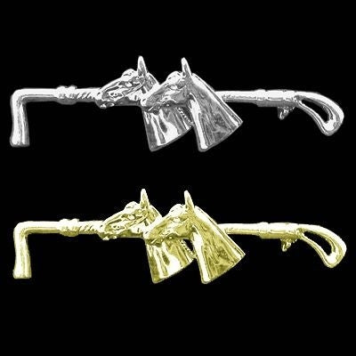 Exselle Whip with 2 Horse Heads Stock Pin