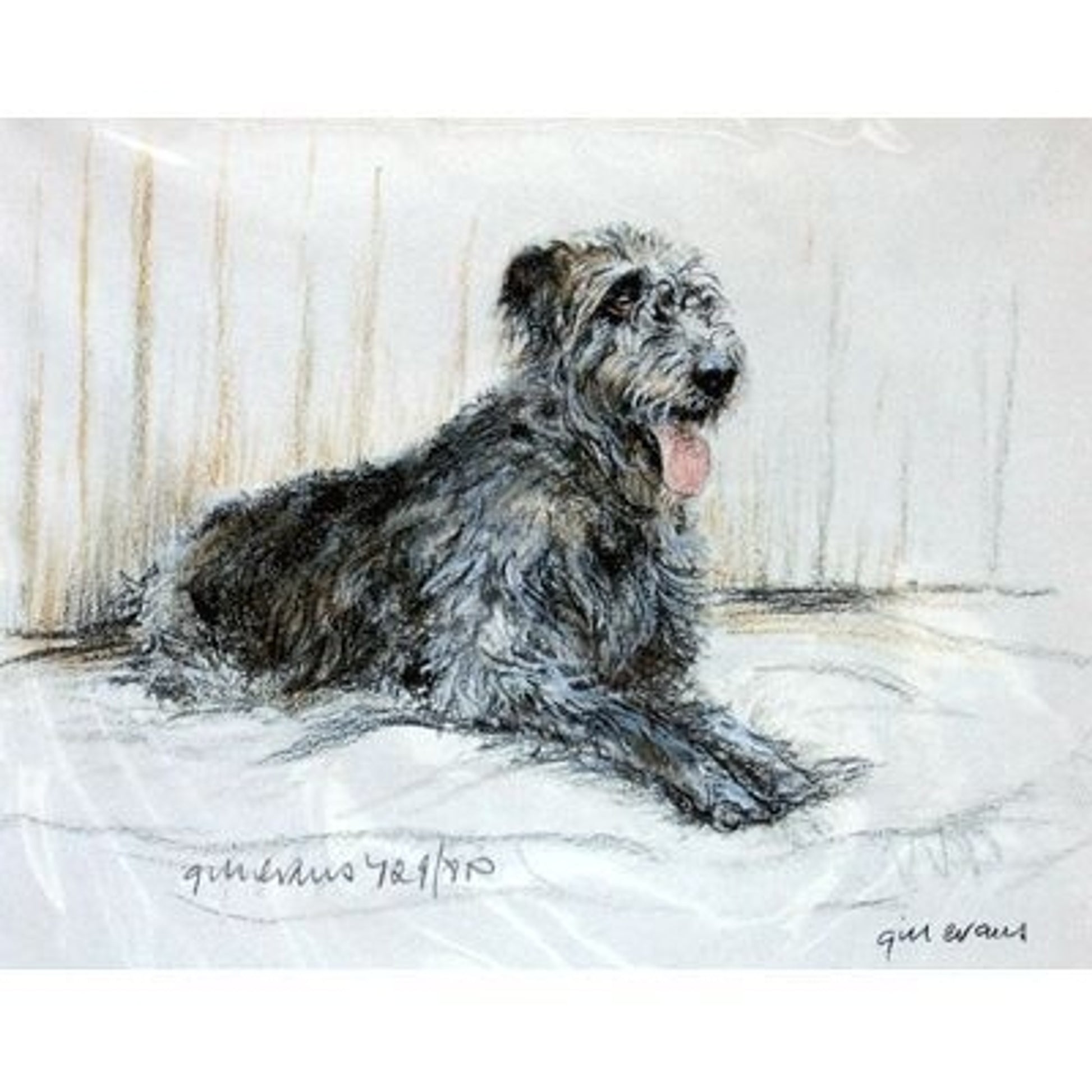 Irish Wolfhound By Gill Evans Matted 12.75x10.75