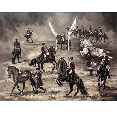 Lusitanos at Work By Gillian Harris 17x11.5