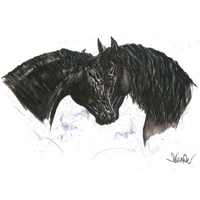 Paint it Black Friesian By Jan Kunster 19.75 x27.5