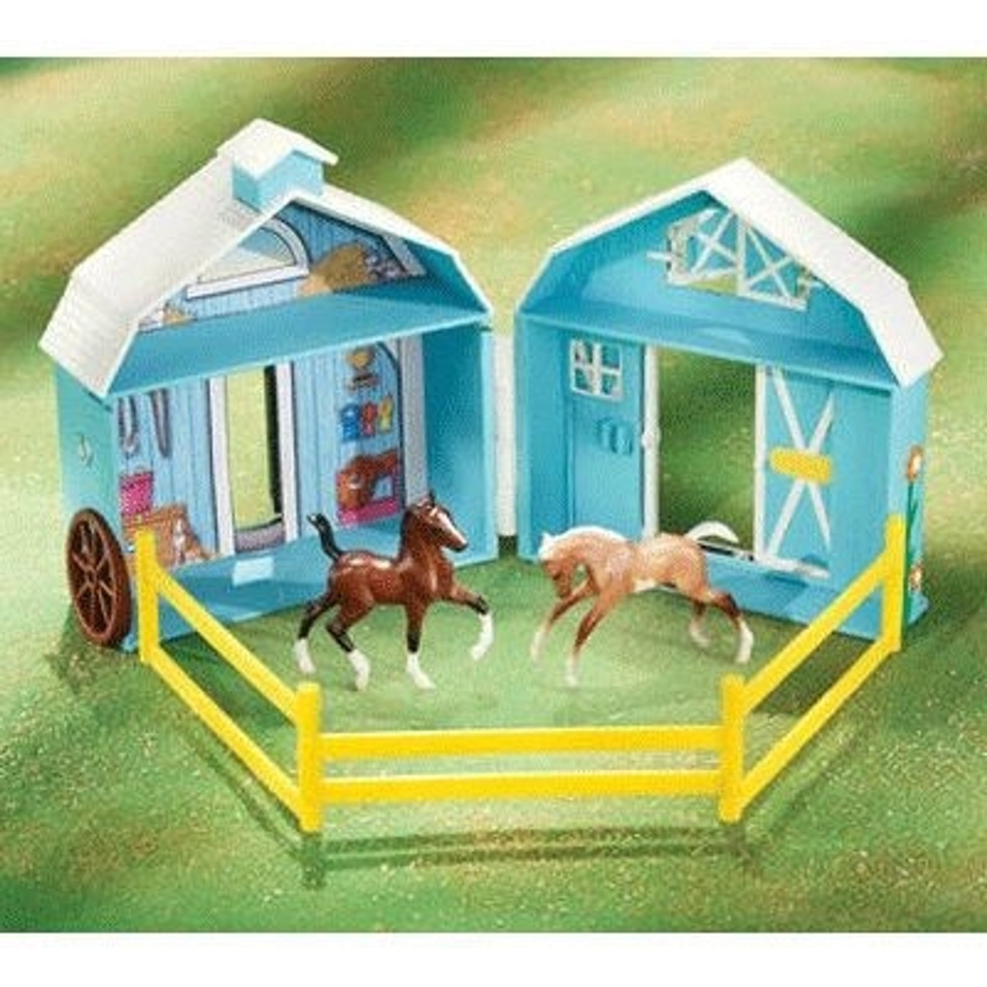 Breyer Stablemates Frolicking Foals Pocket Barn
