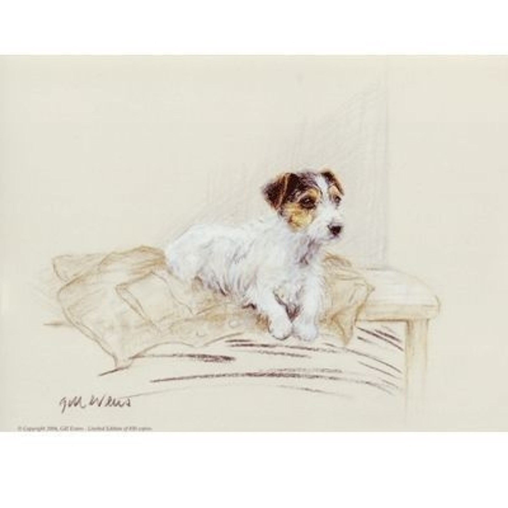 Terrier on Jacket By Gill Evans 12.75x10.75