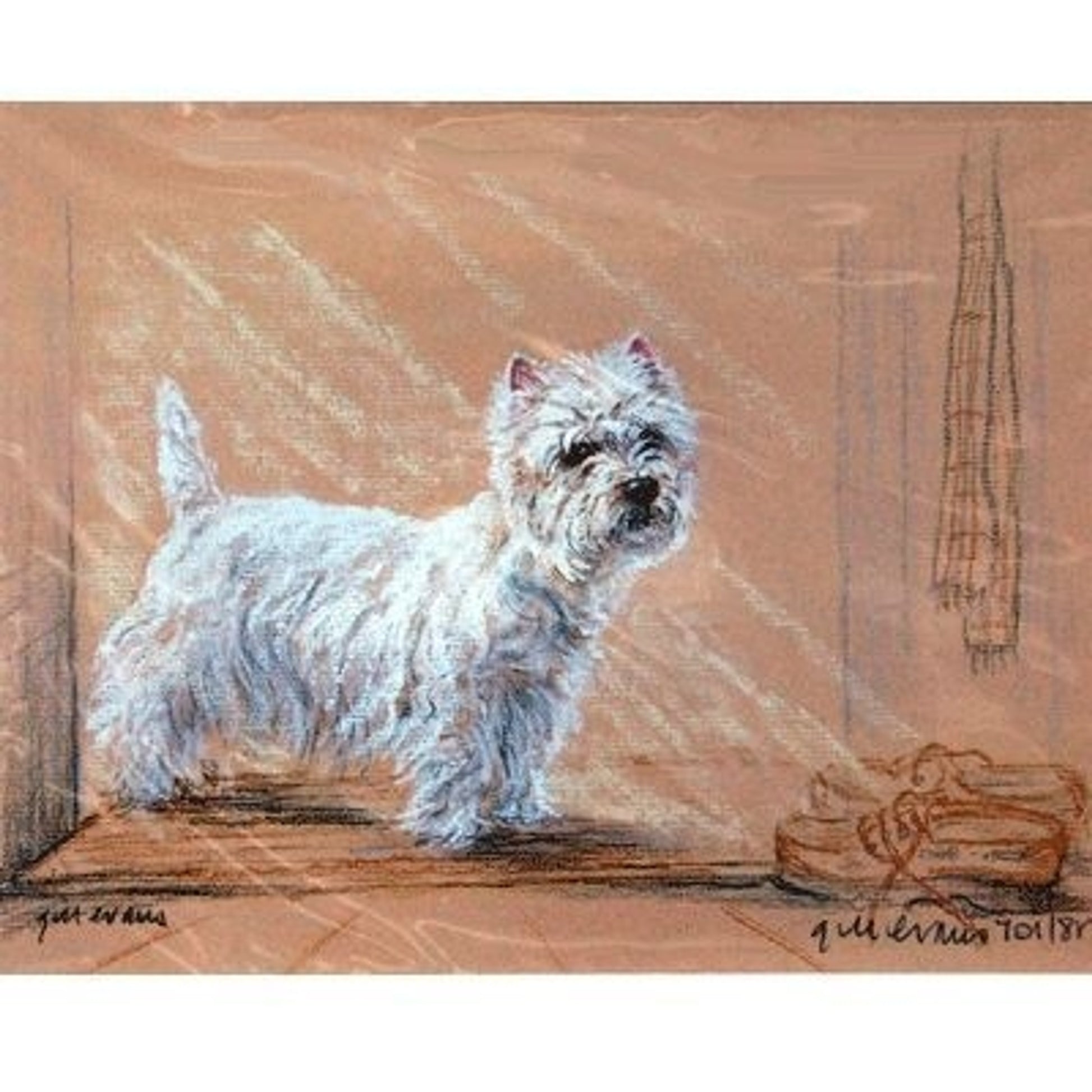 Westie by Shoes By Gill Evans 12.75 x 10.75