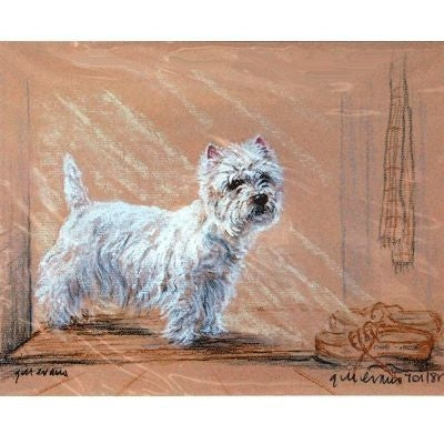 Westie by Shoes By Gill Evans 12.75 x 10.75