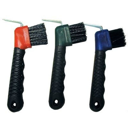 Rubber Grip Hoof Pick with Brush
