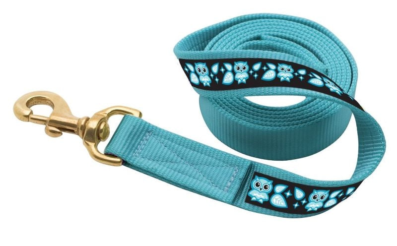 Perris Ribbon Lead with Snap - Purple Turtles 6ft Brn