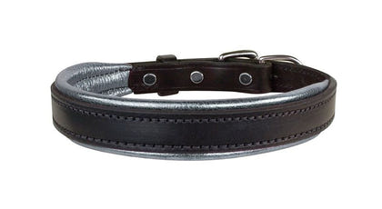 Perris Metallic Pad Leather Dog Collar LG HavPlat